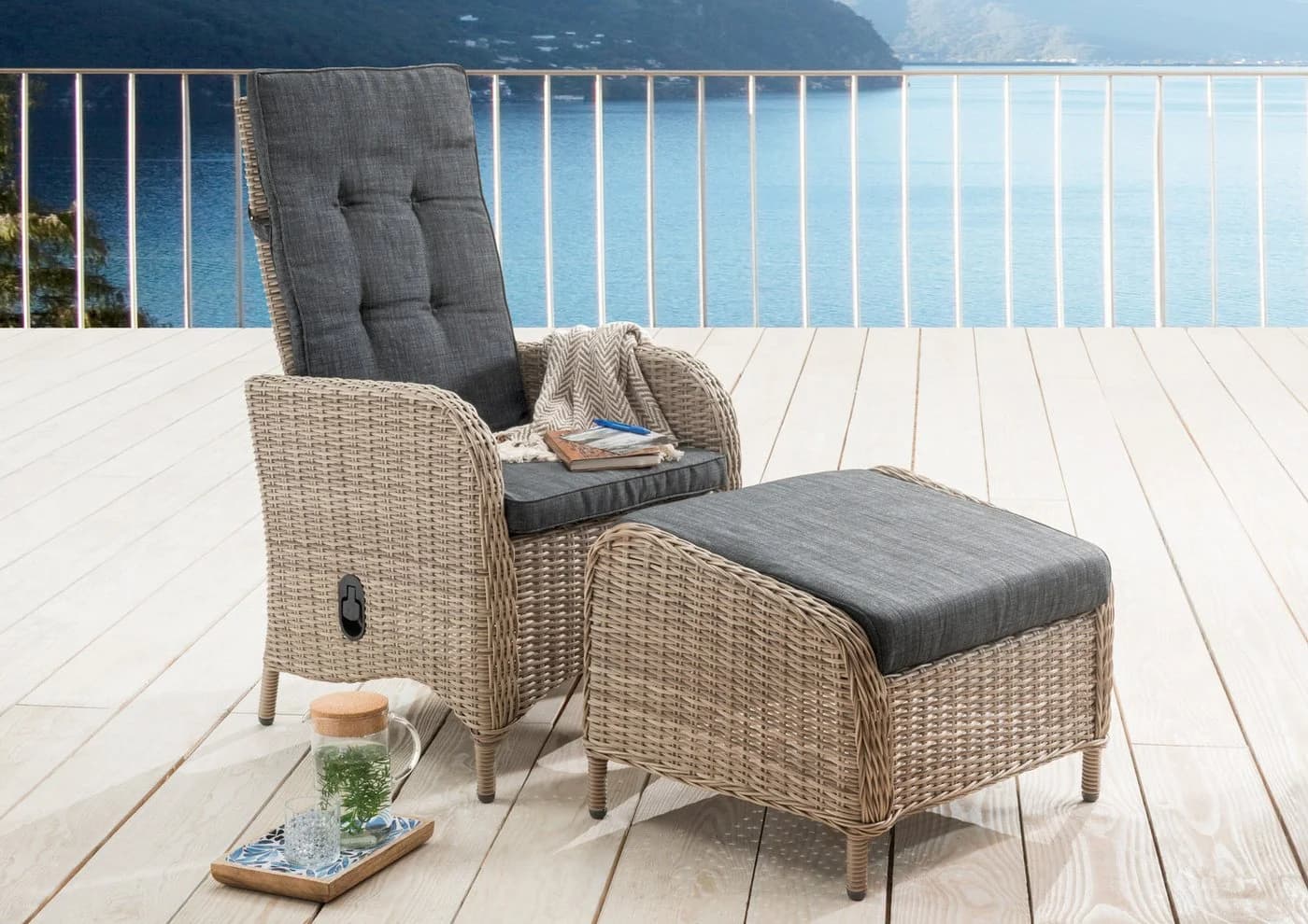 PALMA CASA Gartensessel Set 2 St. Natur Meliert Hochlehner - Bild 2