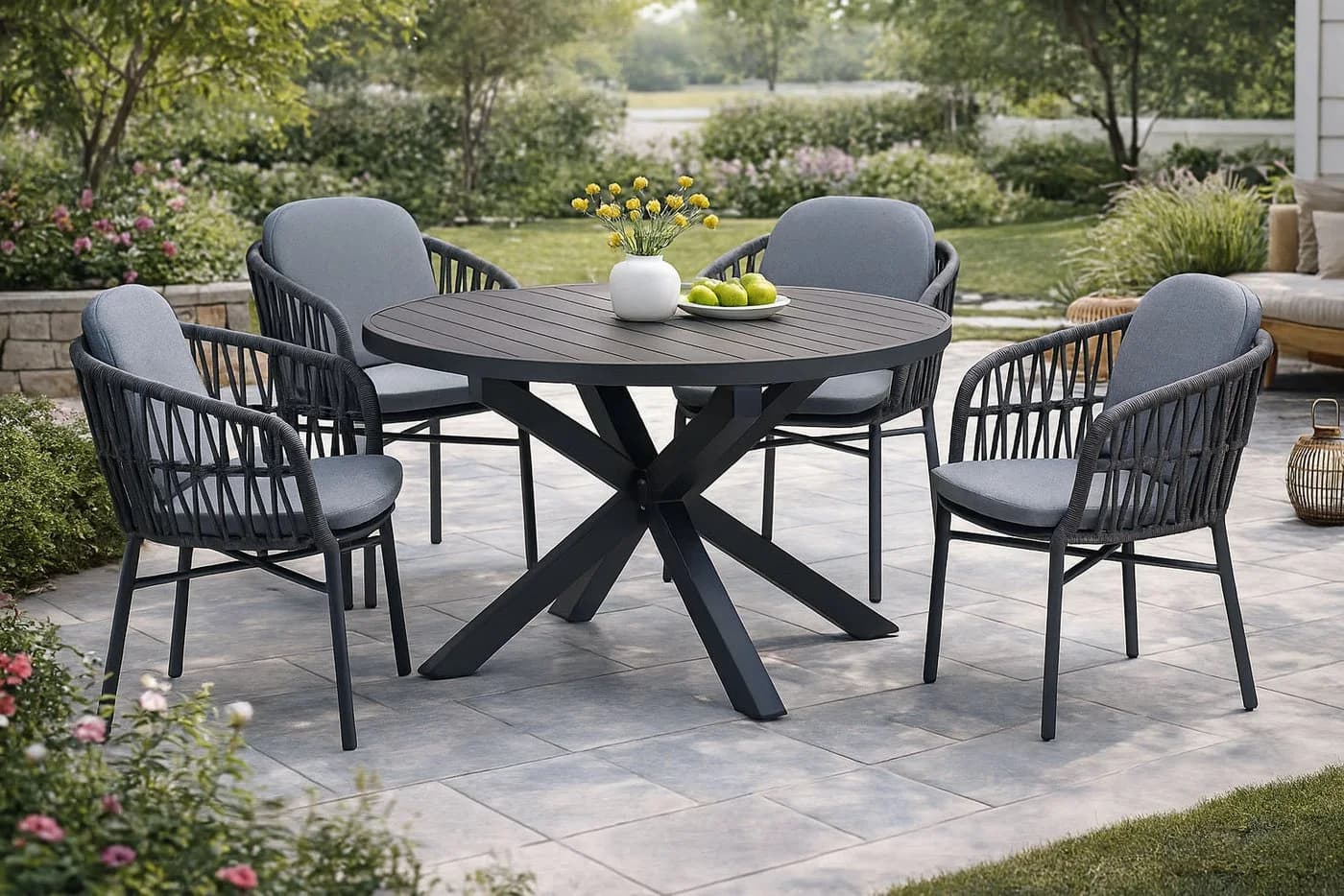 Destiny Garten-Essgruppe COMO ARONA 4 Sitze + Tisch Ø120/170 cm - Bild 4