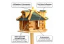 Mucola Vogelhaus Holz mit Futterspender und aufklappbarem Dach Bild 5