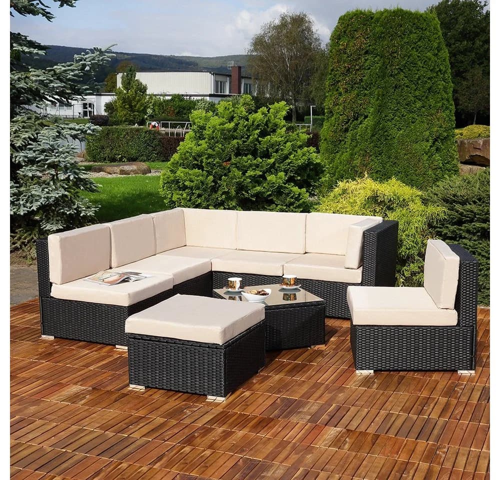 Mucola Gartenlounge-Set Polyrattan Outdoor Lounge - Bild 5