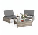 Mucola Balkonset 3-teilig Grau Polyrattan Kompakt Bild 1