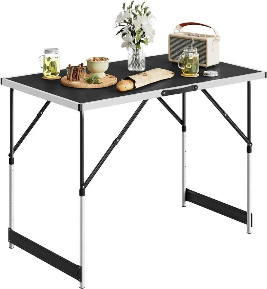 Woltu Klapptisch höhenverstellbar Aluminium Schwarz - Bild 4