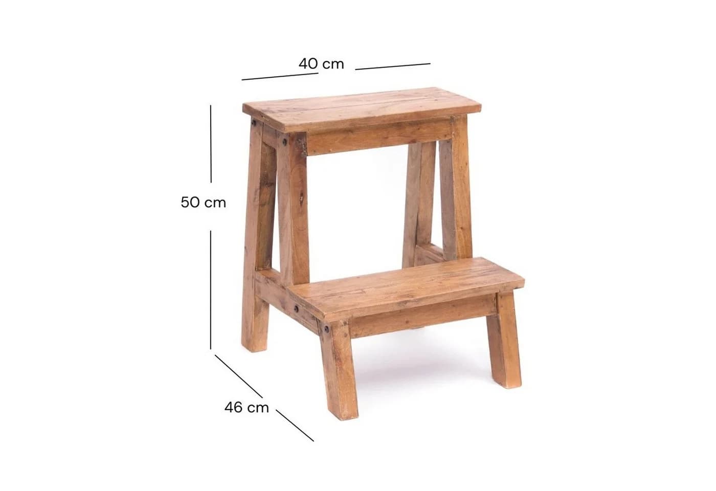 DESIGN DELIGHTS Pflanzenhocker Ficus Altholz 2 Stufen Braunes Regal