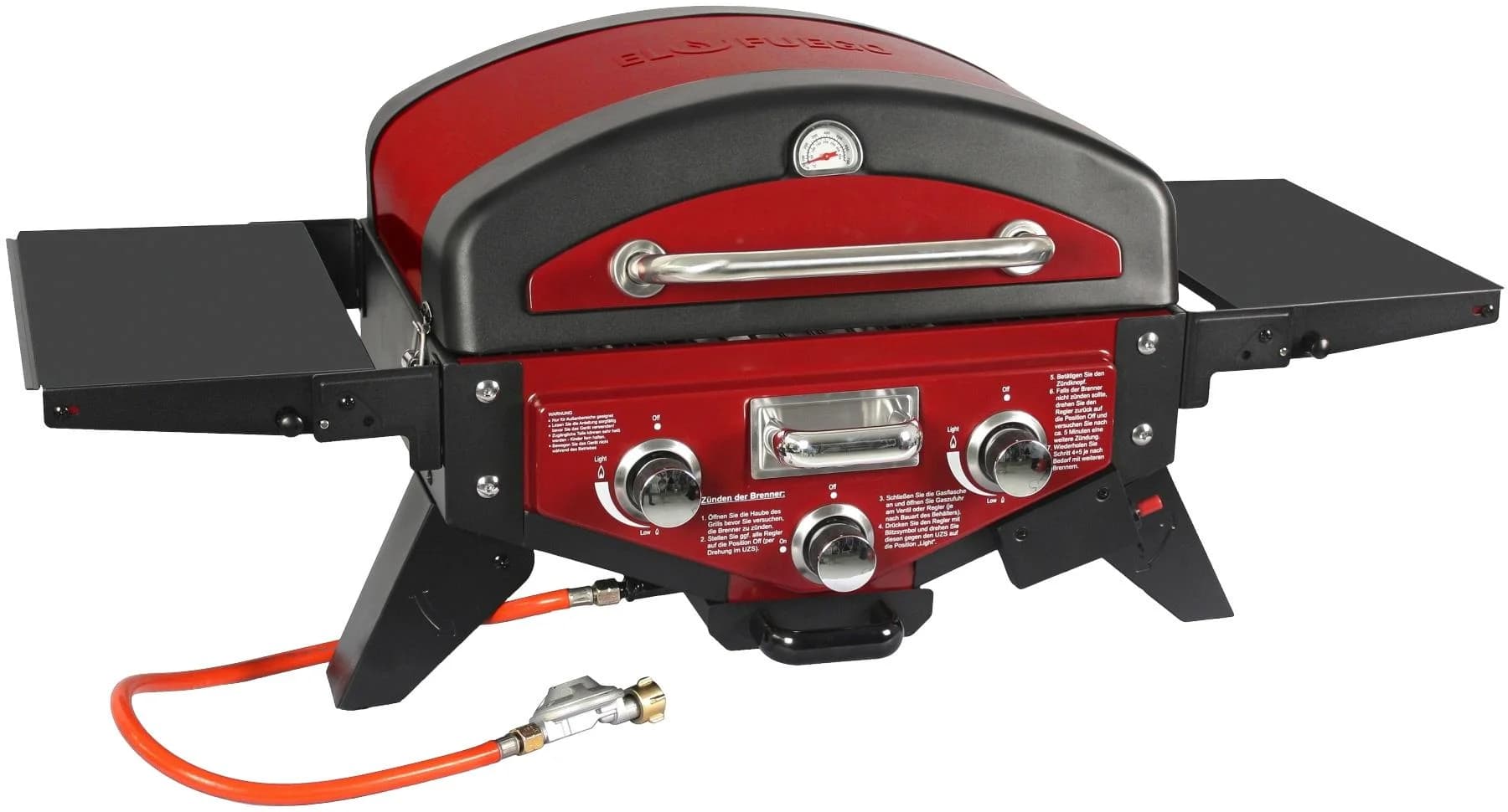 Gasgrill EL FUEGO Medison Rot, Schwarz, 3 Brenner - Bild 2