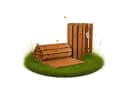 Bituxx Gartensteg ausrollbar Zedernholz geriffelt Bild 2