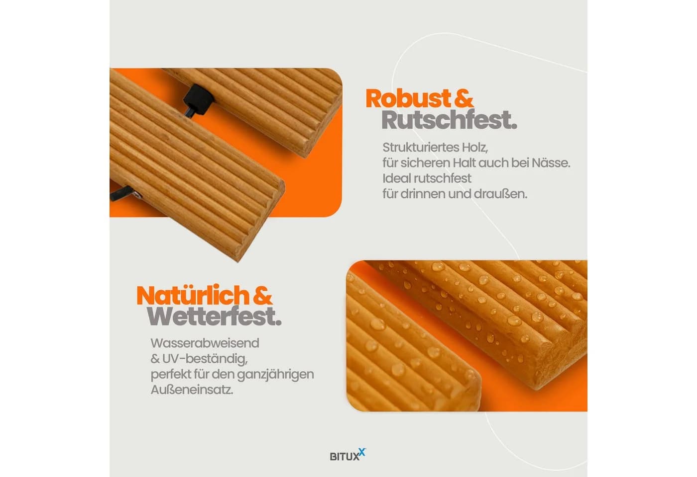 Bituxx Gartensteg ausrollbar Zedernholz geriffelt - Bild 3