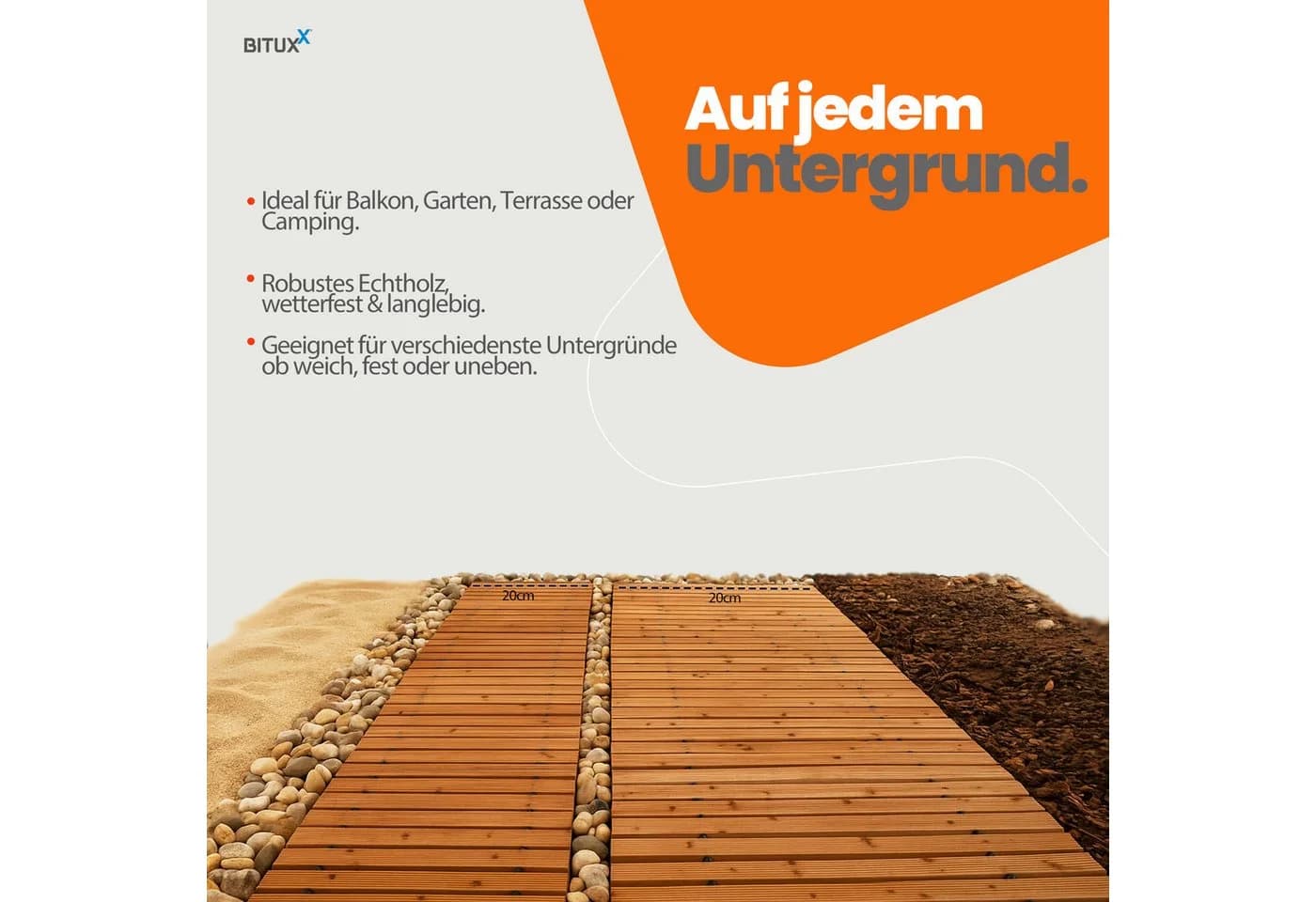 Bituxx Gartensteg ausrollbar Zedernholz geriffelt - Bild 5