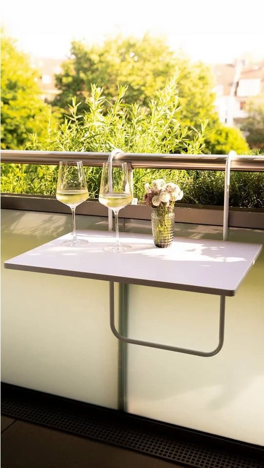 BURI Gartentisch Balkon Klapptisch Weiß - Bild 2