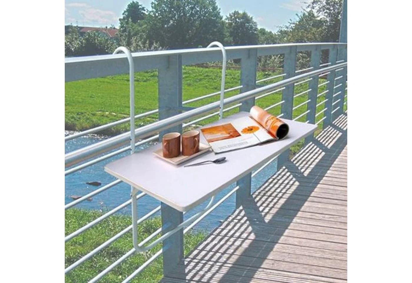 BURI Gartentisch Balkon Klapptisch Weiß - Bild 3