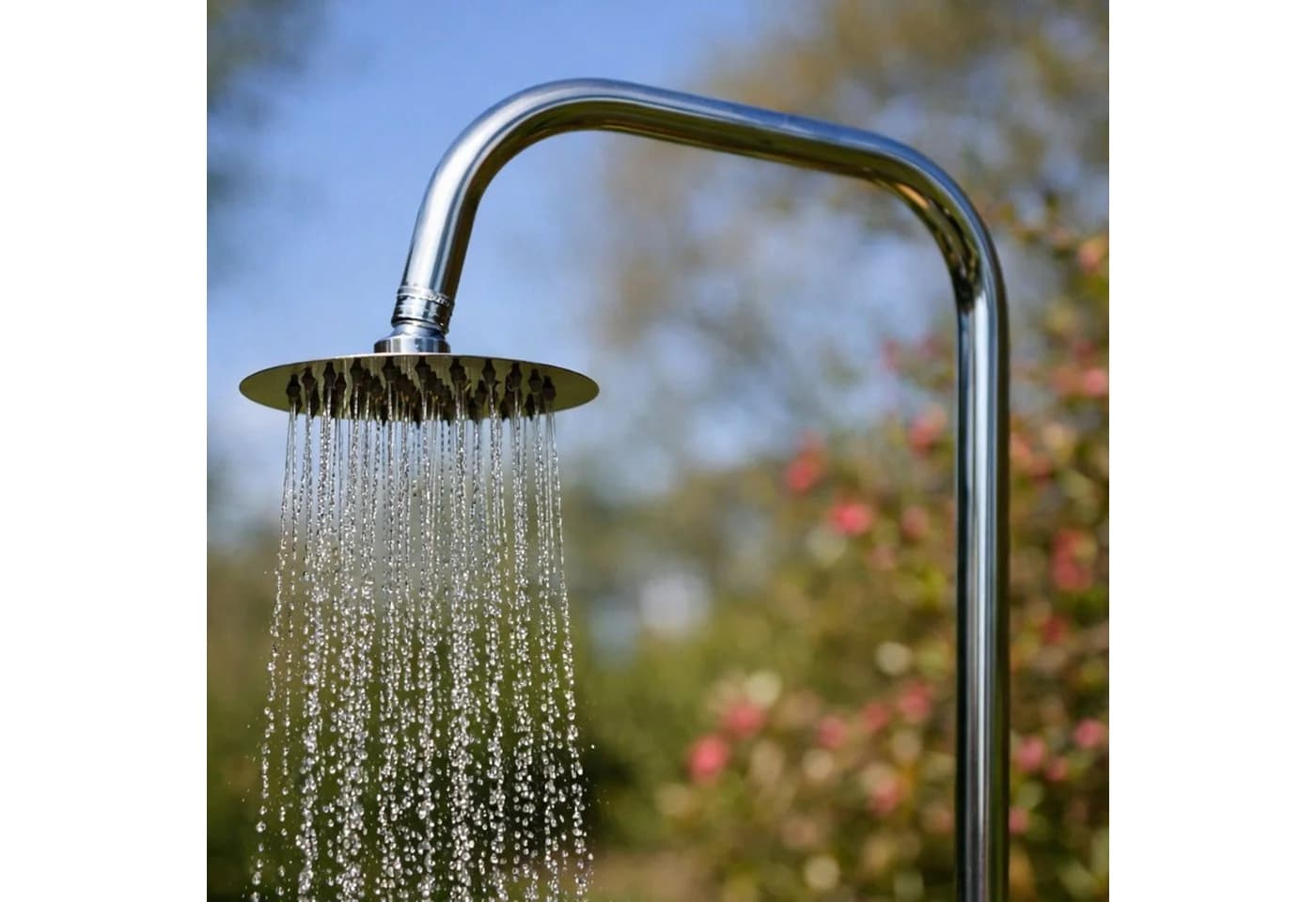 BURI Gartendusche Kiefernholz mit Eisen verzinkt Dusche Garten - Bild 5