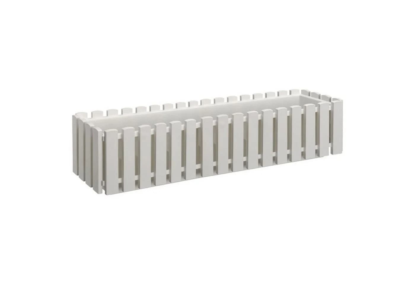 BURI Blumenkasten Weiß Lattenzaun-Design