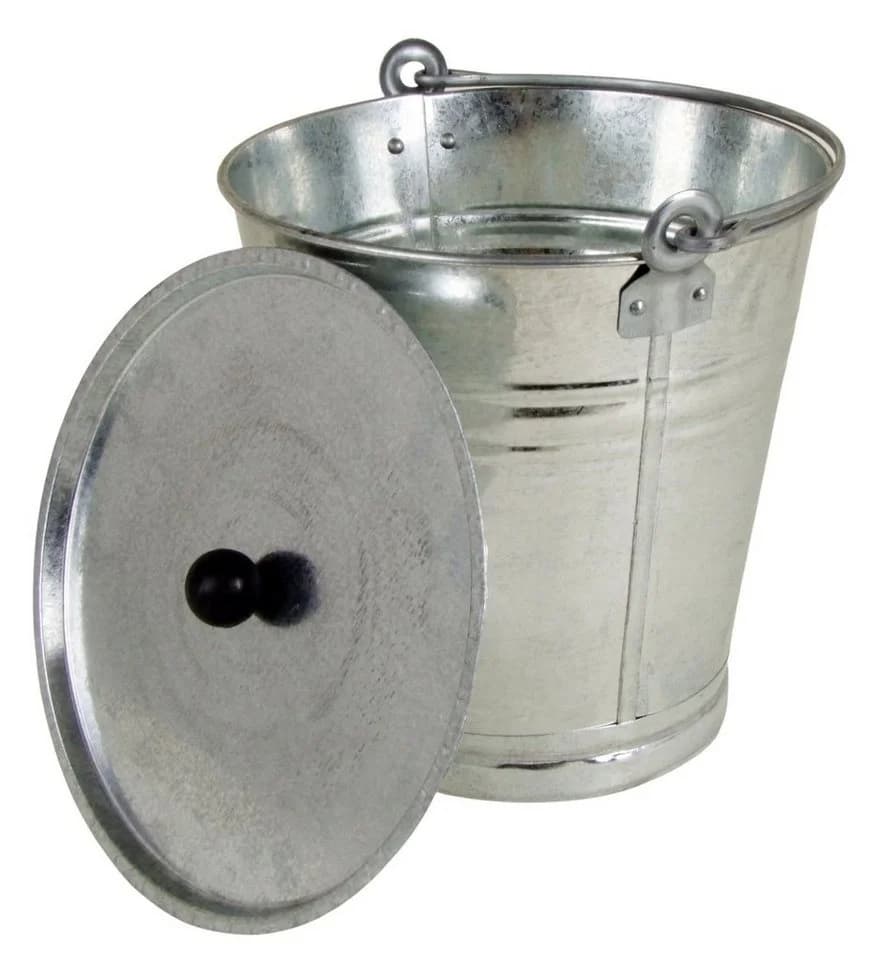 BURI Zinkeimer 12L mit Deckel & Griff - Nostalgischer Blumentopf - Bild 2