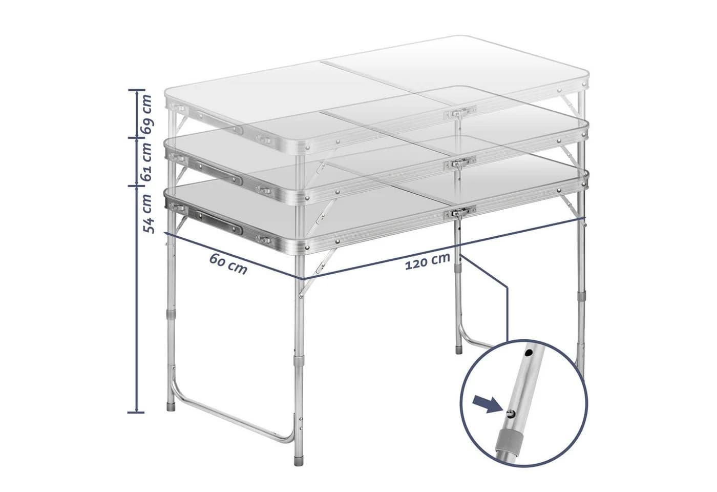 Goods+Gadgets Klapptisch Weiß - Multifunktionaler Camping- und Gartentisch - Bild 3