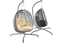 Goods+Gadgets Hängestuhl Polyrattan Grau mit Kissen & Gestell Bild 2