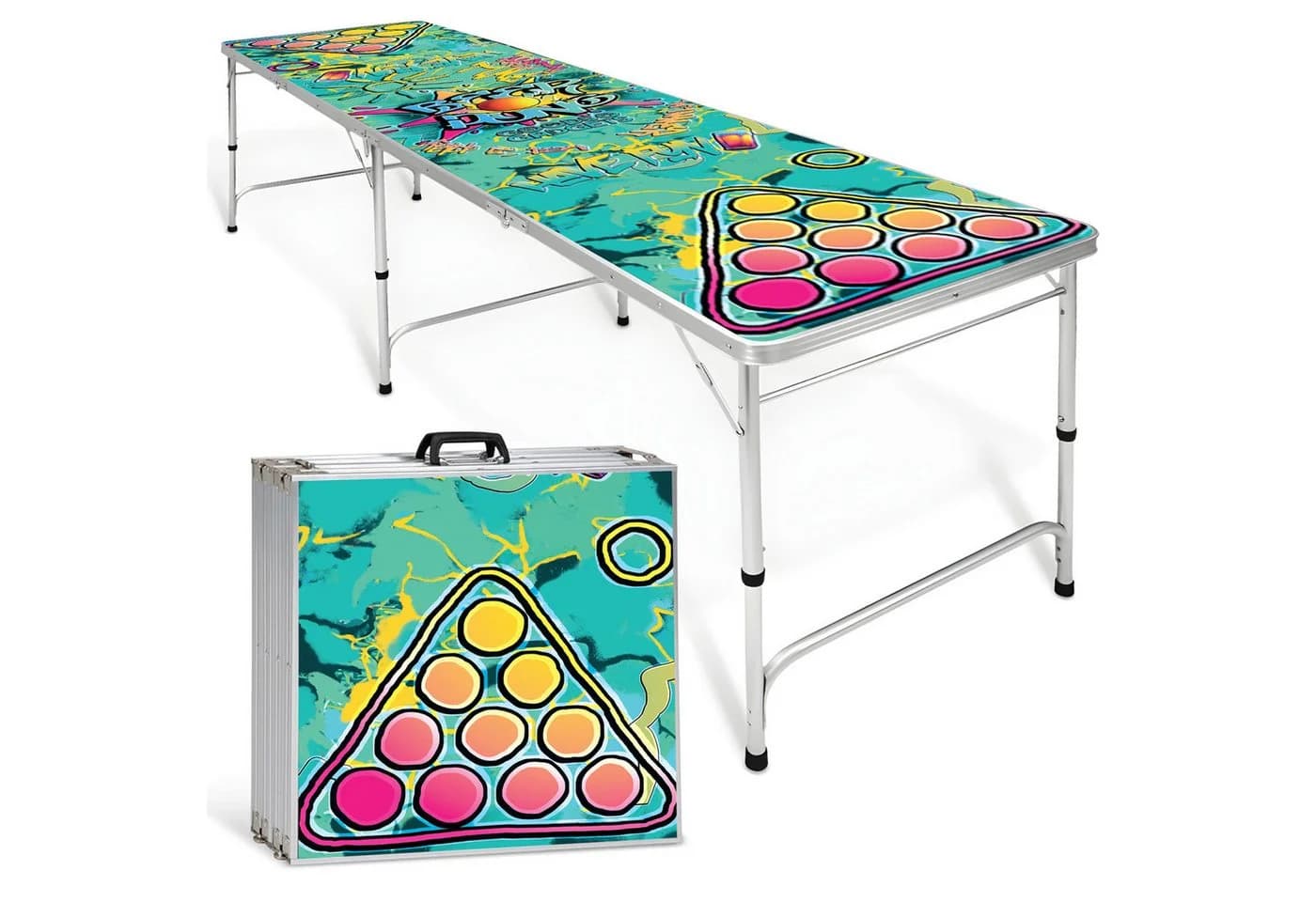 Goods+Gadgets Klappbarer Beer Pong Tisch, Aluminium, 240x55 cm - Bild 2