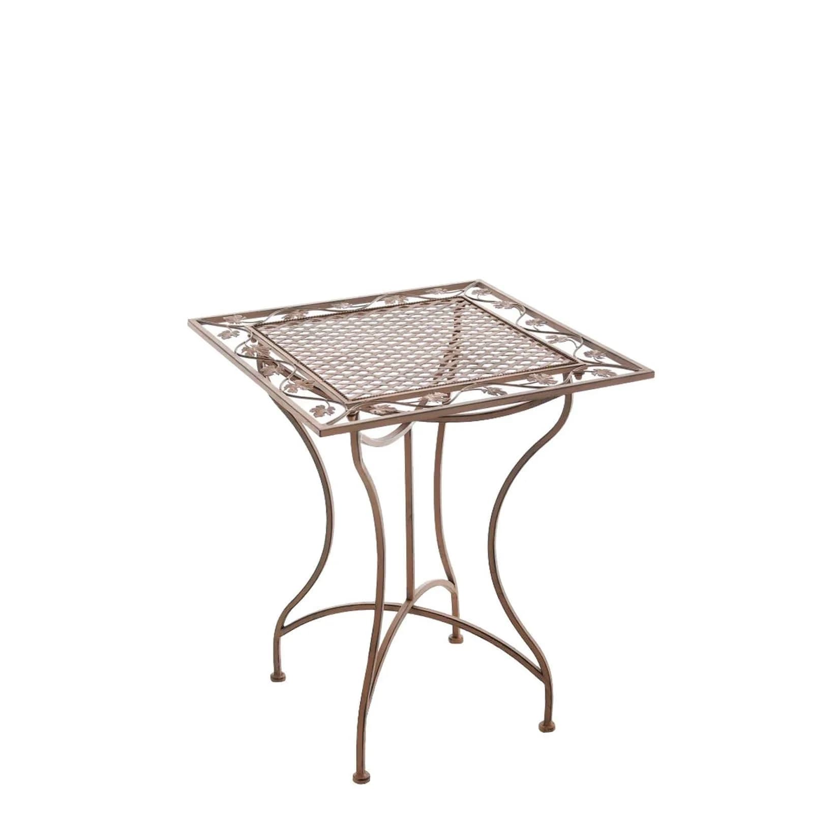 CLP Gartentisch Asina, quadratisch 60x60 cm, kunstvoll verziert, aus Eisen