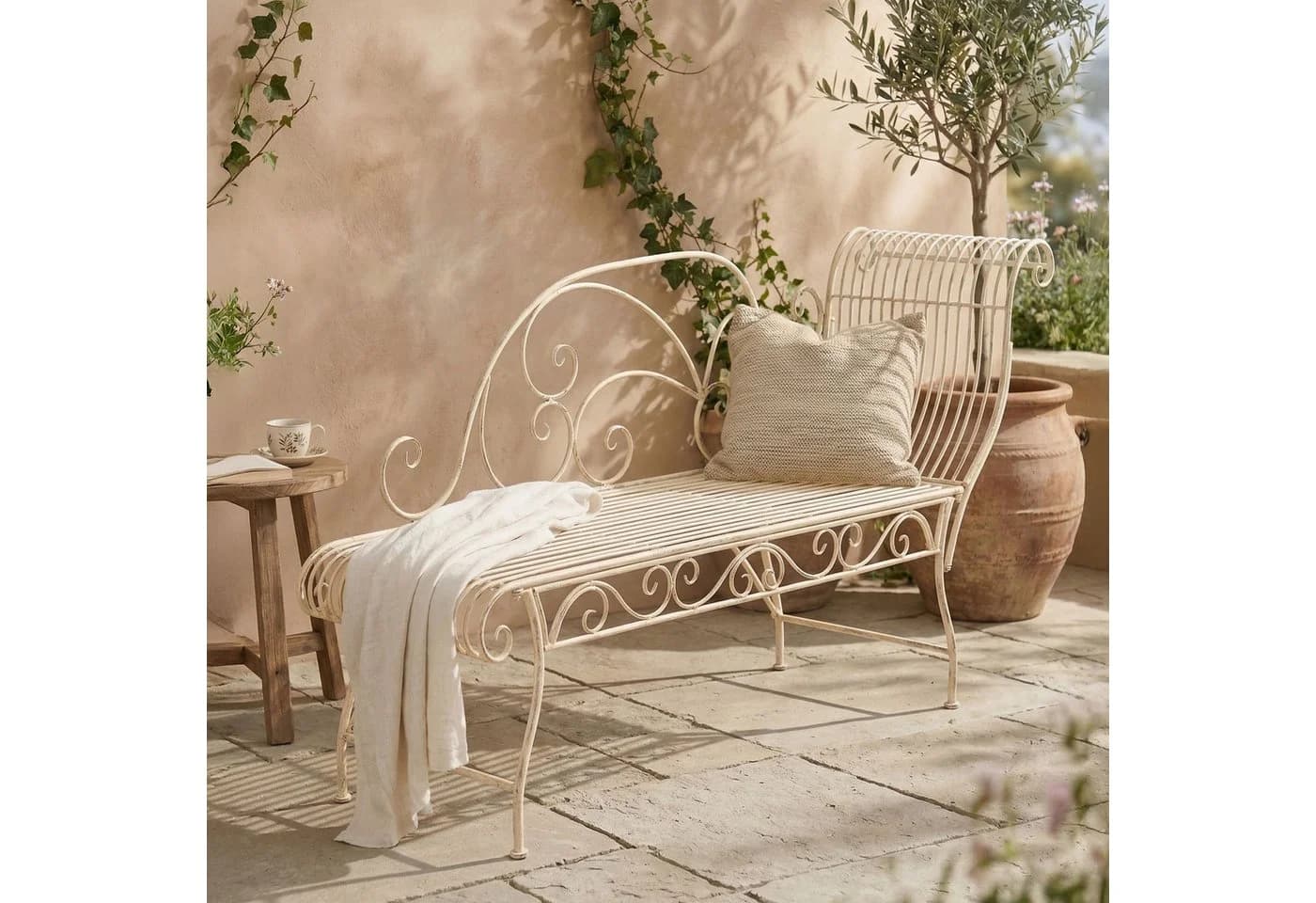 CLP Gartenbank Karma Nostalgische Metallbank Beige - Bild 3