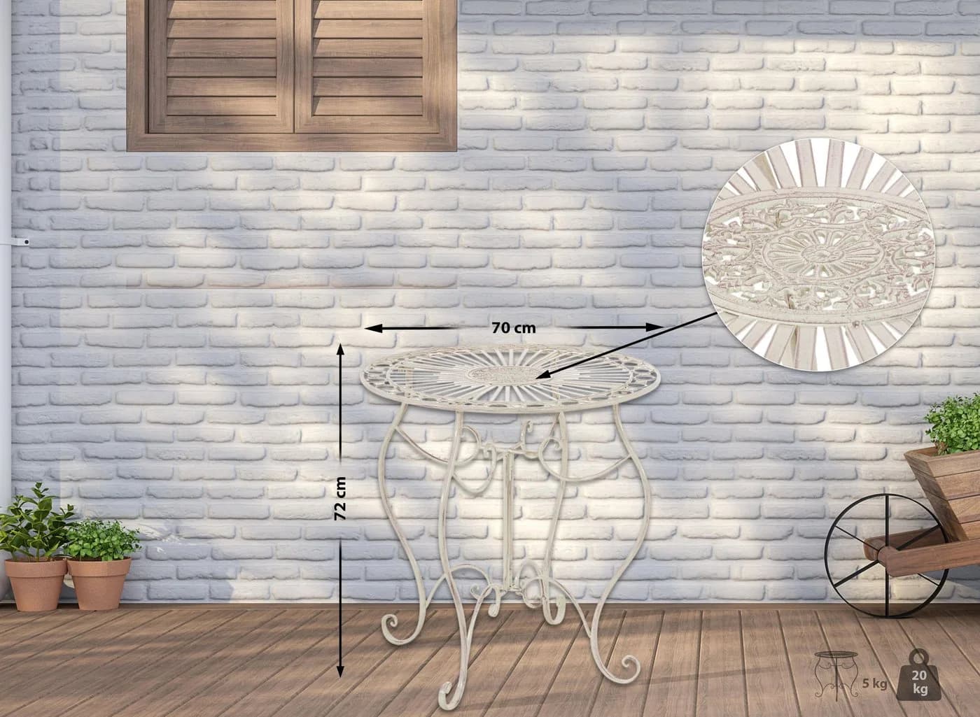 CLP Gartentisch Indra Beige aus Eisen