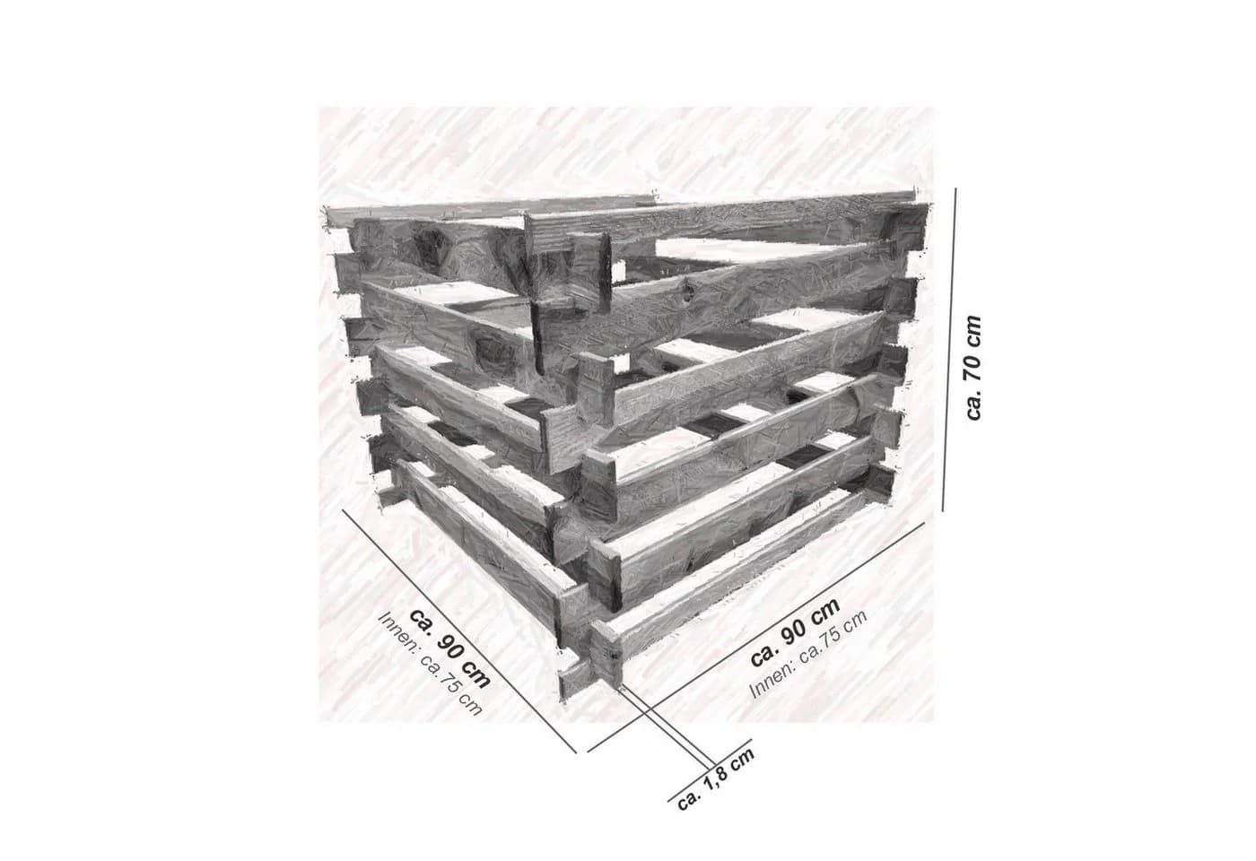 Loggyland Holzkomposter Stecksystem 560l Grün - Bild 5
