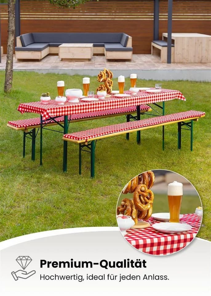 Gräfenstayn Biertischauflagen-Set 3-tlg. Rot/Weiß