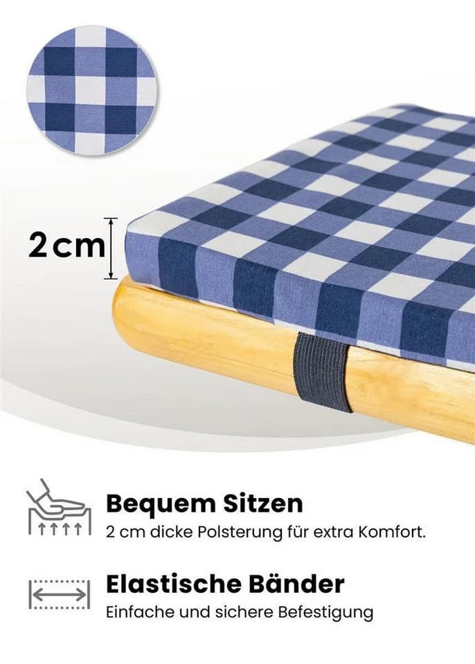 Gräfenstayn Bierbankauflagen-Set 3-tlg. Blau/Weiß mit Tischdecke - Bild 5