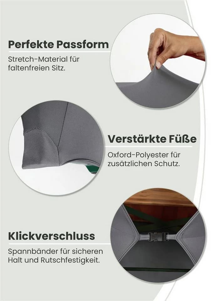 Gräfenstayn Hussen-Set Biertischhussen Bierzeltgarnitur Anthrazit - Bild 5