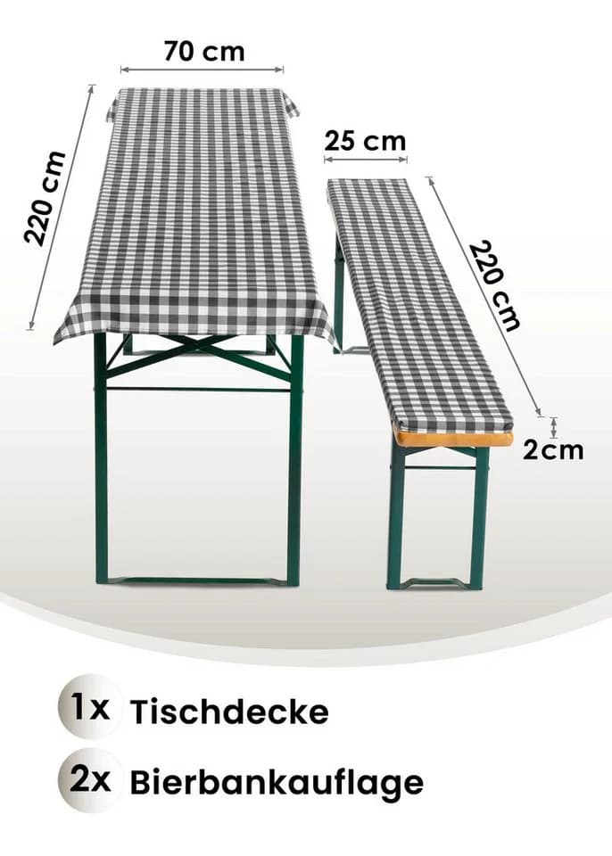 Gräfenstayn Bankauflage Biertischauflagen-Set 3-tlg. Sitzpolsterung für Bierzeltgarnitur - Bild 3