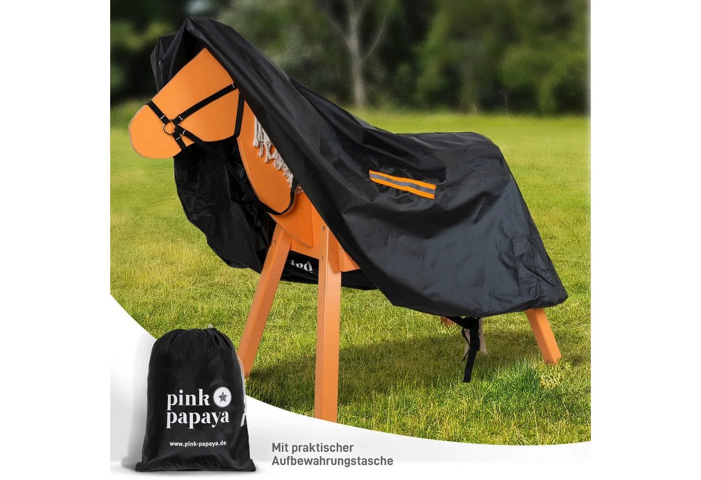 Pink Papaya Holzpferd Abdeckung Rosa Wasserabweisend Outdoor Schutzhülle - Bild 5