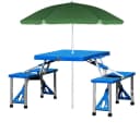 Casaria Campingtisch Set Klappbar mit 4 Stühlen Blau Bild 1
