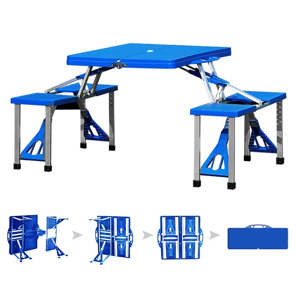 Casaria Campingtisch Set Klappbar mit 4 Stühlen Blau - Bild 3