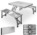 Casaria Campingtisch mit 4 Stühlen Klappbar Aluminium Silber Bild 2