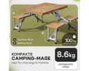 Casaria Campingtisch klappbar mit 4 Hockern, Schirmhalter, Aluminium & Holz Bild 3