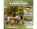 Casaria Campingtisch klappbar mit 4 Hockern, Schirmhalter, Aluminium & Holz Bild 4