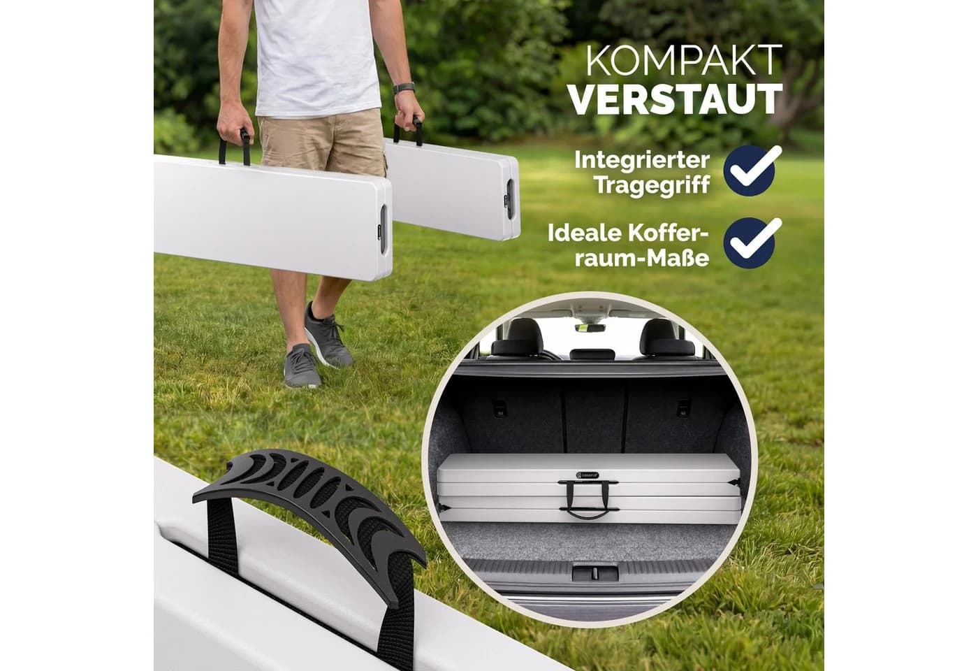 Casaria Gartenbank 2er Set Klappbar Kunststoff 8 Personen - Bild 5