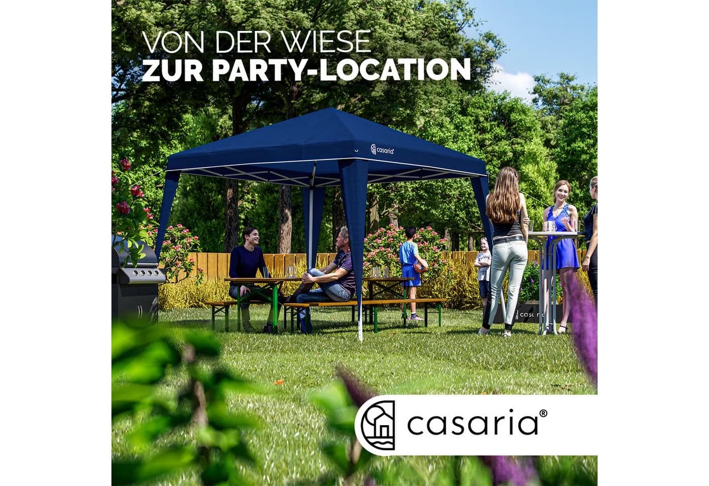 Casaria Pavillon Pop-Up 300x300 cm Blau UV-Schutz 50+ - Bild 4