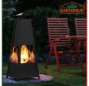 Gardebruk Terrassenofen Pyramide Schwarz Metall mit Abdeckung Bild 1