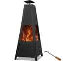 Gardebruk Terrassenofen Pyramide Schwarz Metall mit Abdeckung Bild 2