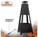 Gardebruk Terrassenofen Pyramide Schwarz Metall mit Abdeckung Bild 4
