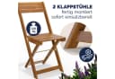 Casaria Balkonset 2 Personen Wetterfest Akazie 3-Tlg. Klappbar Bild 3
