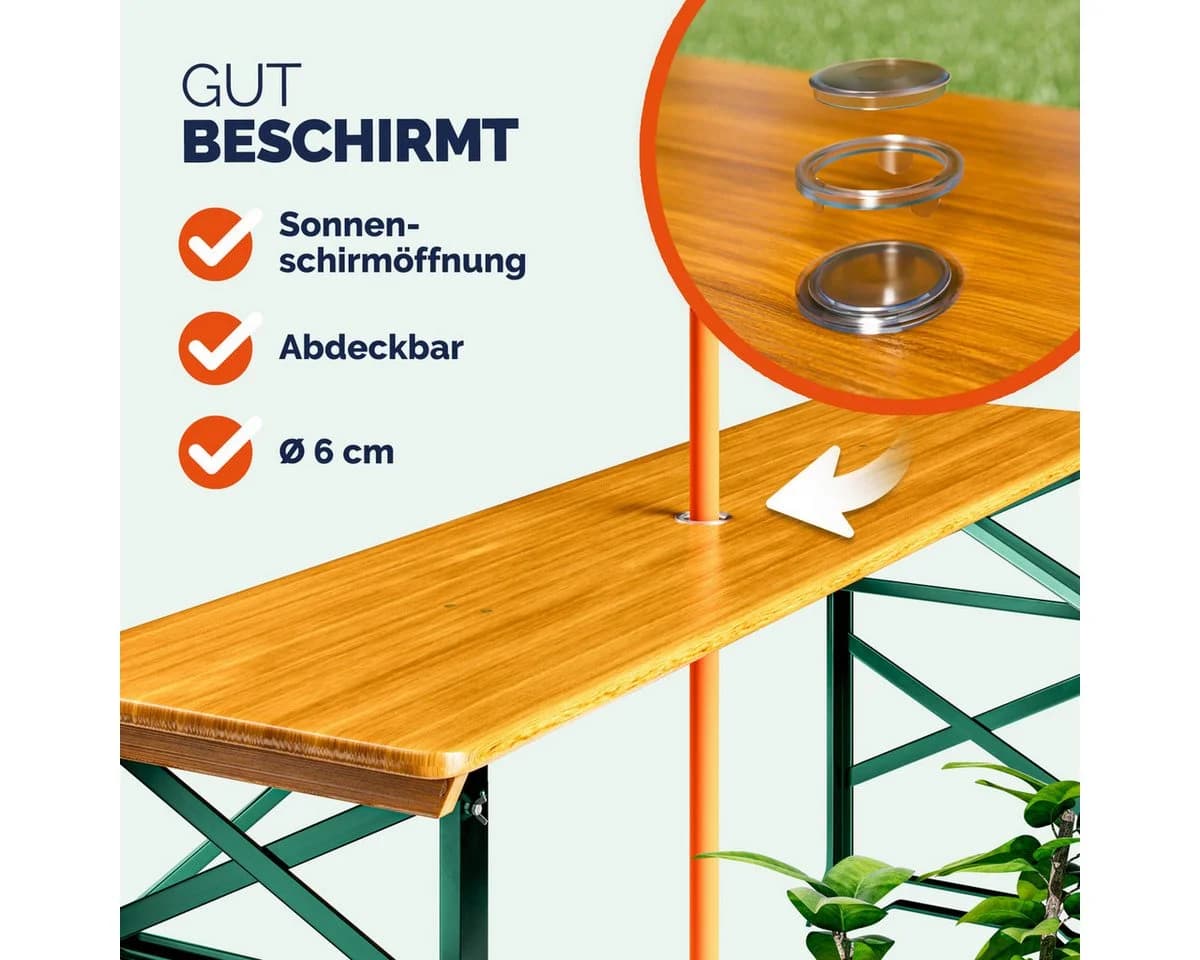 Casaria Stehtisch Höhenverstellbar Klappbar Garten Holz Grün - Bild 5