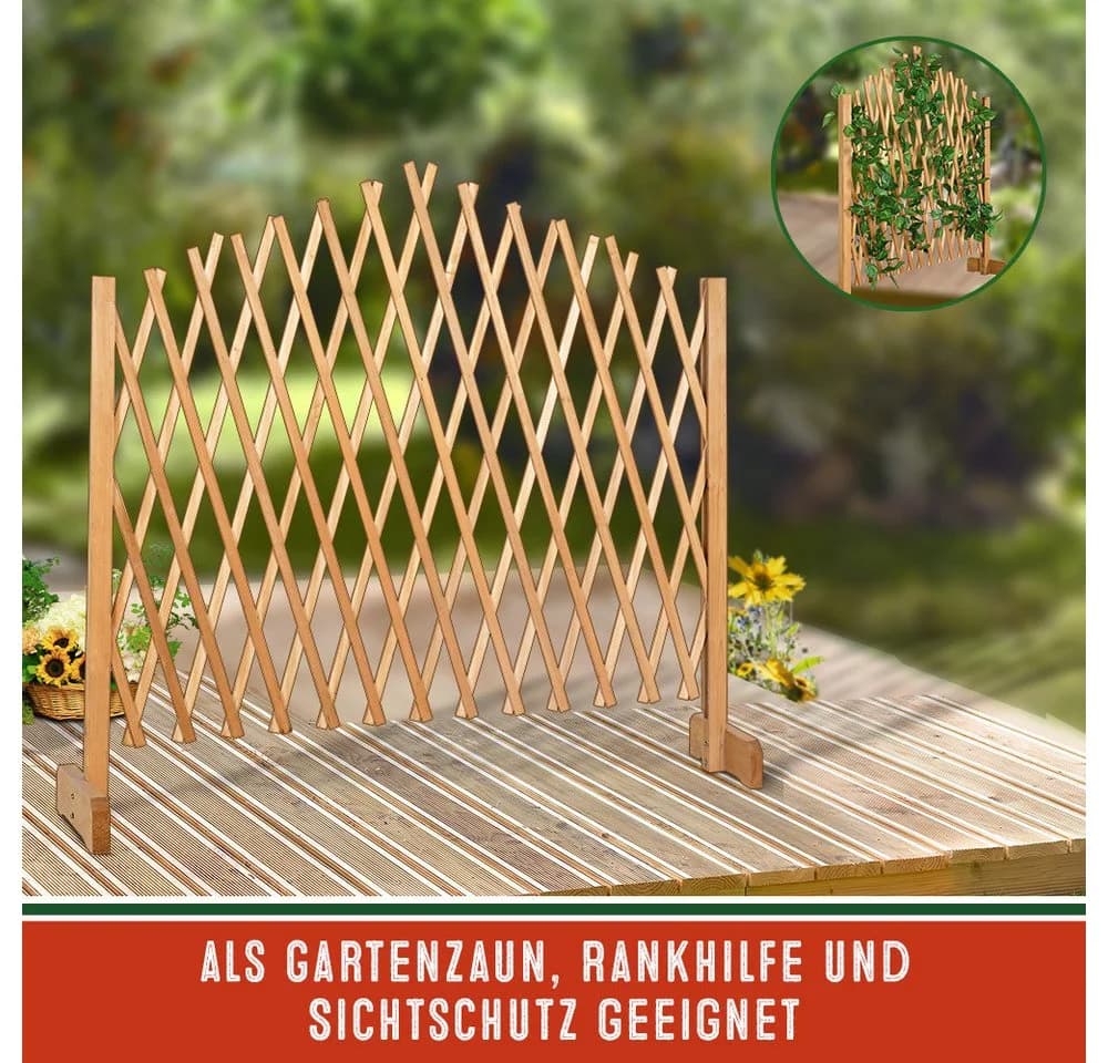 Gardebruk Spalier Rankgitter Gartenzaun Braun Holz - Bild 3