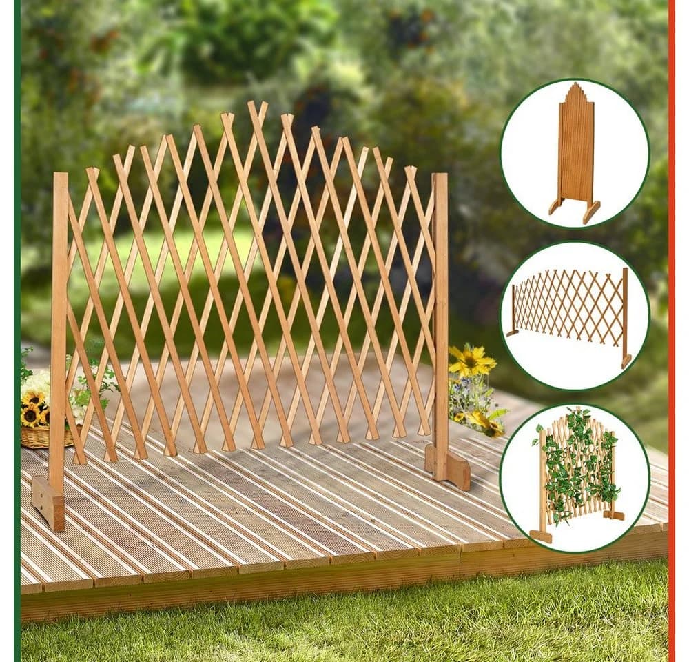 Gardebruk Spalier Rankgitter Gartenzaun Braun Holz - Bild 4