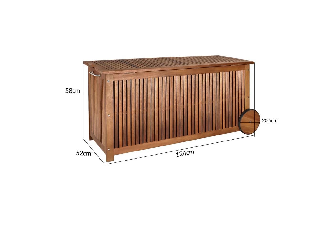 Casaria Auflagenbox Akazie 350L Räder Innenplane - Bild 4