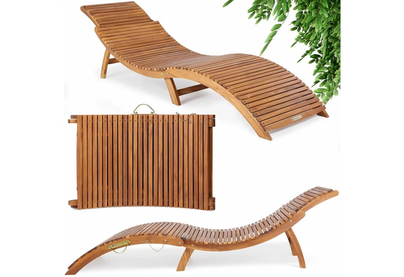 Casaria Gartenliege Braun FSC®-zertifiziert Akazie Klappbar - Bild 2