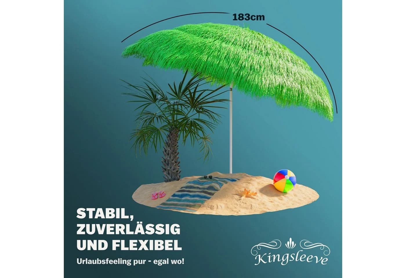 Kingsleeve Sonnenschirm Hawaii Grün Neigbar Höhenverstellbar - Bild 5