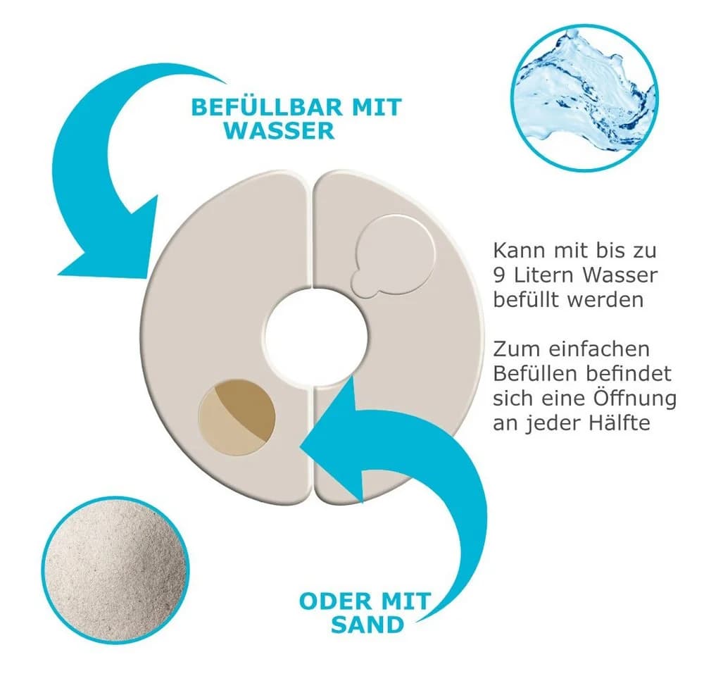 Deuba Pavillon Standsicherung Weiß Wetterfest HDPE