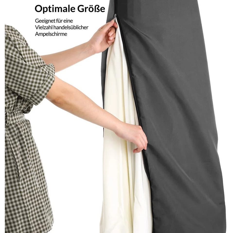 Deuba Sonnenschirm-Schutzhülle Grau Polyester 3m/3,5m - Bild 5
