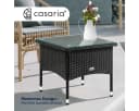 Casaria Beistelltisch Polyrattan Höhenverstellbar Glasplatte Wetterfest Bild 1