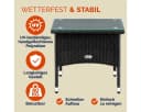 Casaria Beistelltisch Polyrattan Höhenverstellbar Glasplatte Wetterfest Bild 3