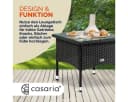 Casaria Beistelltisch Polyrattan Höhenverstellbar Glasplatte Wetterfest Bild 4